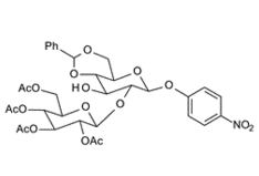 26255-68-5 , 4-Nitrophenyl 2-O-(2,3,4,6-tetra-O-acetyl-b-D-glucopyranosyl)-4,6-O-benzylidene-b-D-glucopyranoside