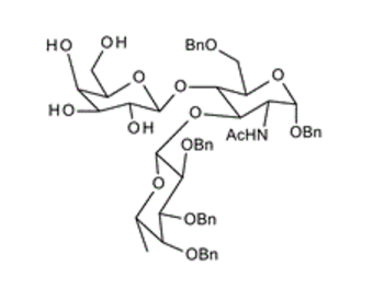 71208-05-4 , 2-Acetamido-1,6-di-O-benzyl-3-O-(2,3,4-tri-O-benzyl-b-L-fucopyranosyl)-2-deoxy-4-O-(b-D-galactopyranosyl)-a-D-glucopyranoside