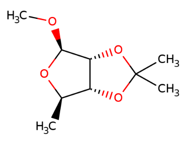 23202-81-5 , 甲基-5-脱氧-2,3-O-异亚丙基-beta-D-呋喃核糖苷,Methyl 5-deoxy-2,3-O-isopropylidene-b-D-ribofuranoside, CAS:23202-81-5