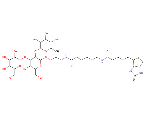 870891-30-8 , Gal-a-1,3(Fuc-a-1,2)Gal-b-1-O(CH2)3NHCO(CH2)5NH-biotin; Btri-sp biot ; Blood Group B trisaccharide, spacer-biotin conjugate