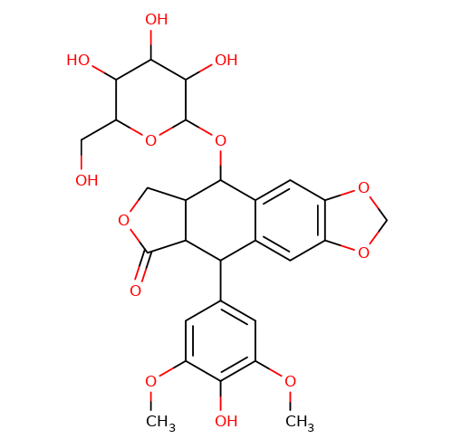 23363-35-1 , 4’-去甲基表鬼臼毒素-b-D-葡萄糖甙, Lignan P, CAS:23363-35-1